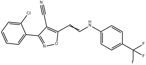 3-(2-CHLOROPHENYL)-5-(2-[4-(TRIFLUOROMETHYL)ANILINO]VINYL)-4-ISOXAZOLECARBONITRILE Struktur