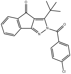 3-(TERT-BUTYL)-2-((4-CHLOROPHENYL)CARBONYL)INDENO[3,2-C]PYRAZOL-4-ONE Struktur