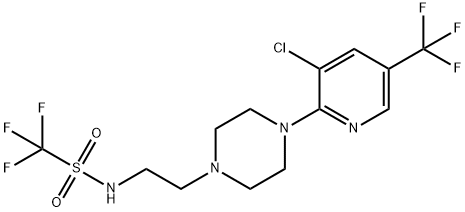 N-(2-(4-[3-CHLORO-5-(TRIFLUOROMETHYL)-2-PYRIDINYL]PIPERAZINO)ETHYL)(TRIFLUORO)METHANESULFONAMIDE Struktur