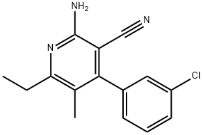 2-AMINO-4-(3-CHLOROPHENYL)-6-ETHYL-5-METHYLNICOTINONITRILE Struktur