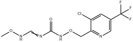 N-([3-CHLORO-5-(TRIFLUOROMETHYL)-2-PYRIDINYL]METHOXY)-N-[(METHOXYIMINO)METHYL]UREA Struktur