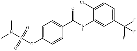 4-([2-CHLORO-5-(TRIFLUOROMETHYL)ANILINO]CARBONYL)PHENYL-N,N-DIMETHYLSULFAMATE Struktur