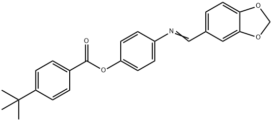 4-[(1,3-BENZODIOXOL-5-YLMETHYLENE)AMINO]PHENYL 4-(TERT-BUTYL)BENZENECARBOXYLATE Struktur