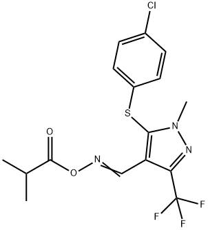 5-[(4-CHLOROPHENYL)SULFANYL]-4-([(ISOBUTYRYLOXY)IMINO]METHYL)-1-METHYL-3-(TRIFLUOROMETHYL)-1H-PYRAZOLE Struktur