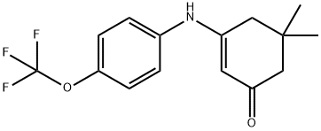 5,5-DIMETHYL-3-((4-(TRIFLUOROMETHOXY)PHENYL)AMINO)CYCLOHEX-2-EN-1-ONE Struktur