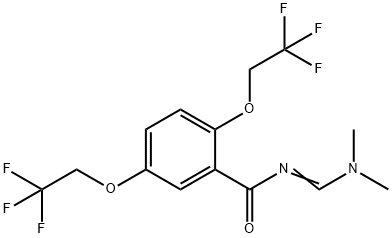 N-[(DIMETHYLAMINO)METHYLENE]-2,5-BIS(2,2,2-TRIFLUOROETHOXY)BENZENECARBOXAMIDE Struktur