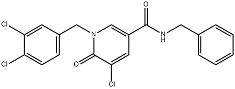 N-BENZYL-5-CHLORO-1-(3,4-DICHLOROBENZYL)-6-OXO-1,6-DIHYDRO-3-PYRIDINECARBOXAMIDE Struktur