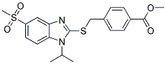 4-[[[1-ISOPROPYL-5-(METHYLSULPHONYL)-(1H)-BENZIMIDAZOL-2-YL]THIO]METHYL]BENZOIC ACID, METHYL ESTER Struktur