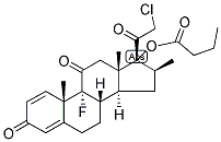 21-CHLORO-9-FLUORO-17-HYDROXY-16-METHYLPREGNA-1,4-DIENE-3,11,20-TRIONE 17-BUTYRATE Struktur