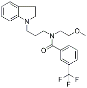 N-[(2,3-DIHYDRO-(1H)-INDOL-1-YL)PROPYL]-N-(2-METHOXYETHYL)-3-(TRIFLUOROMETHYL)BENZAMIDE Struktur