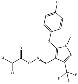 5-[(4-CHLOROPHENYL)SULFANYL]-4-(([(2,2-DICHLOROACETYL)OXY]IMINO)METHYL)-1-METHYL-3-(TRIFLUOROMETHYL)-1H-PYRAZOLE Struktur