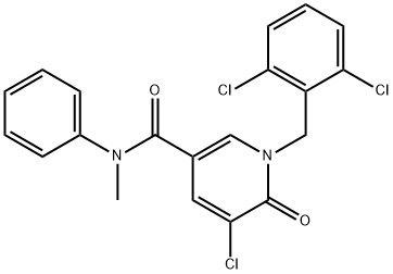 5-CHLORO-1-(2,6-DICHLOROBENZYL)-N-METHYL-6-OXO-N-PHENYL-1,6-DIHYDRO-3-PYRIDINECARBOXAMIDE Struktur