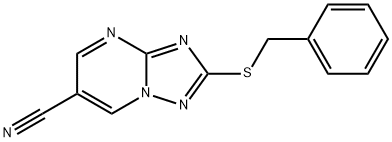 2-(BENZYLSULFANYL)[1,2,4]TRIAZOLO[1,5-A]PYRIMIDINE-6-CARBONITRILE Struktur