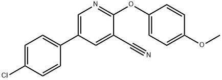 5-(4-CHLOROPHENYL)-2-(4-METHOXYPHENOXY)NICOTINONITRILE Struktur