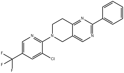 6-[3-CHLORO-5-(TRIFLUOROMETHYL)-2-PYRIDINYL]-2-PHENYL-5,6,7,8-TETRAHYDROPYRIDO[4,3-D]PYRIMIDINE Struktur