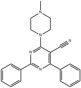 4-(4-METHYLPIPERAZINO)-2,6-DIPHENYL-5-PYRIMIDINECARBONITRILE Struktur