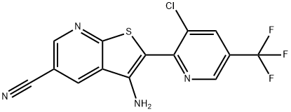 3-AMINO-2-[3-CHLORO-5-(TRIFLUOROMETHYL)-2-PYRIDINYL]THIENO[2,3-B]PYRIDINE-5-CARBONITRILE Struktur