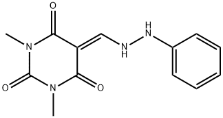 1,3-DIMETHYL-5-[(2-PHENYLHYDRAZINO)METHYLENE]-2,4,6(1H,3H,5H)-PYRIMIDINETRIONE Struktur