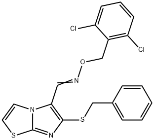 6-(BENZYLSULFANYL)IMIDAZO[2,1-B][1,3]THIAZOLE-5-CARBALDEHYDE O-(2,6-DICHLOROBENZYL)OXIME Struktur