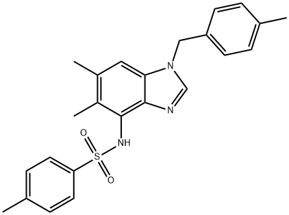 N-[5,6-DIMETHYL-1-(4-METHYLBENZYL)-1H-1,3-BENZIMIDAZOL-4-YL]-4-METHYLBENZENESULFONAMIDE Struktur