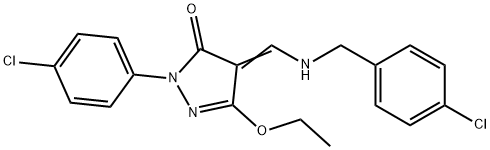 4-([(4-CHLOROBENZYL)AMINO]METHYLENE)-2-(4-CHLOROPHENYL)-5-ETHOXY-2,4-DIHYDRO-3H-PYRAZOL-3-ONE Struktur