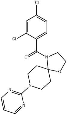 (2,4-DICHLOROPHENYL)[8-(2-PYRIMIDINYL)-1-OXA-4,8-DIAZASPIRO[4.5]DEC-4-YL]METHANONE Struktur