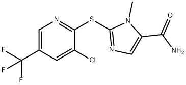 2-([3-CHLORO-5-(TRIFLUOROMETHYL)-2-PYRIDINYL]SULFANYL)-1-METHYL-1H-IMIDAZOLE-5-CARBOXAMIDE Struktur