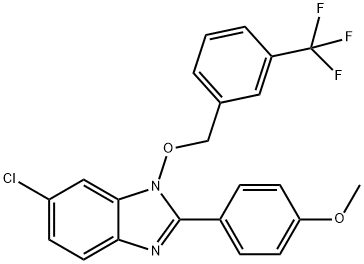 4-(6-CHLORO-1-([3-(TRIFLUOROMETHYL)BENZYL]OXY)-1H-1,3-BENZIMIDAZOL-2-YL)PHENYL METHYL ETHER Struktur