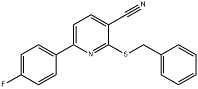 2-(BENZYLSULFANYL)-6-(4-FLUOROPHENYL)NICOTINONITRILE Struktur