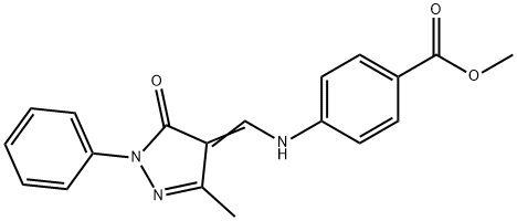 METHYL 4-([(3-METHYL-5-OXO-1-PHENYL-1,5-DIHYDRO-4H-PYRAZOL-4-YLIDEN)METHYL]AMINO)BENZENECARBOXYLATE Struktur