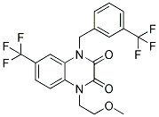 1-(2-METHOXYETHYL)-6-(TRIFLUOROMETHYL)-4-[3-(TRIFLUOROMETHYL)BENZYL]-2,3(1H,4H)-QUINOXALINEDIONE Struktur