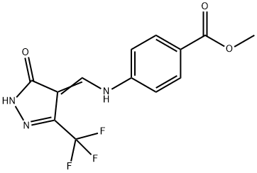 METHYL 4-(([5-OXO-3-(TRIFLUOROMETHYL)-1,5-DIHYDRO-4H-PYRAZOL-4-YLIDEN]METHYL)AMINO)BENZENECARBOXYLATE Struktur