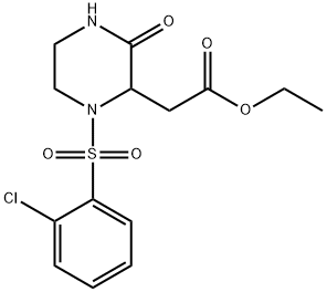 ETHYL 2-(1-[(2-CHLOROPHENYL)SULFONYL]-3-OXO-2-PIPERAZINYL)ACETATE Struktur