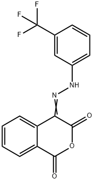 1H-ISOCHROMENE-1,3,4-TRIONE 4-(N-[3-(TRIFLUOROMETHYL)PHENYL]HYDRAZONE) Struktur