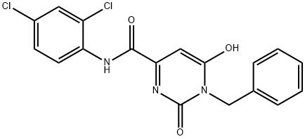 1-BENZYL-N-(2,4-DICHLOROPHENYL)-6-HYDROXY-2-OXO-1,2-DIHYDRO-4-PYRIMIDINECARBOXAMIDE Struktur