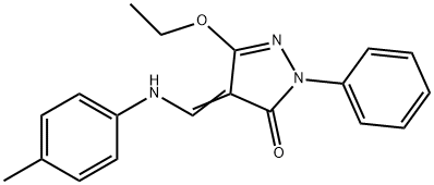 5-ETHOXY-2-PHENYL-4-(4-TOLUIDINOMETHYLENE)-2,4-DIHYDRO-3H-PYRAZOL-3-ONE Struktur