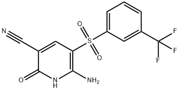 6-AMINO-2-HYDROXY-5-([3-(TRIFLUOROMETHYL)PHENYL]SULFONYL)NICOTINONITRILE Struktur