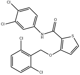 3-[(2,6-DICHLOROBENZYL)OXY]-N-(3,4-DICHLOROPHENYL)-2-THIOPHENECARBOXAMIDE Struktur