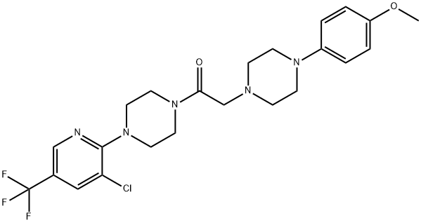 1-(4-[3-CHLORO-5-(TRIFLUOROMETHYL)-2-PYRIDINYL]PIPERAZINO)-2-[4-(4-METHOXYPHENYL)PIPERAZINO]-1-ETHANONE Struktur