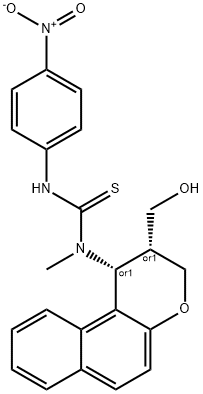 N-[2-(HYDROXYMETHYL)-2,3-DIHYDRO-1H-BENZO[F]CHROMEN-1-YL]-N-METHYL-N'-(4-NITROPHENYL)THIOUREA Struktur