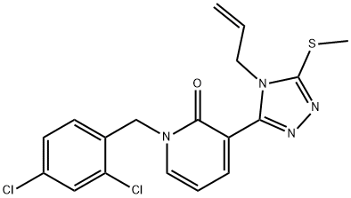 3-[4-ALLYL-5-(METHYLSULFANYL)-4H-1,2,4-TRIAZOL-3-YL]-1-(2,4-DICHLOROBENZYL)-2(1H)-PYRIDINONE Struktur