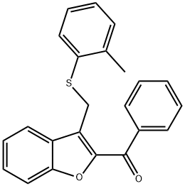 (3-([(2-METHYLPHENYL)SULFANYL]METHYL)-1-BENZOFURAN-2-YL)(PHENYL)METHANONE Struktur