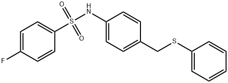 4-FLUORO-N-(4-[(PHENYLSULFANYL)METHYL]PHENYL)BENZENESULFONAMIDE Struktur