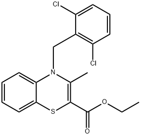 ETHYL 4-(2,6-DICHLOROBENZYL)-3-METHYL-4H-1,4-BENZOTHIAZINE-2-CARBOXYLATE Struktur