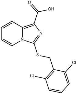 3-(2,6-DICHLORO-BENZYLSULFANYL)-IMIDAZO[1,5-A]-PYRIDINE-1-CARBOXYLIC ACID Struktur