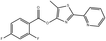 5-METHYL-2-(2-PYRIDINYL)-1,3-THIAZOL-4-YL 2,4-DIFLUOROBENZENECARBOXYLATE Struktur