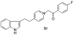 1-(4-FLUOROPHENYL)-2-(4-[2-(1H-INDOL-3-YL)ETHYL]PYRIDINIUM-1-YL)ETHAN-1-ONE BROMIDE Struktur