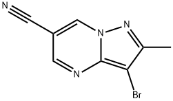 3-BROMO-2-METHYLPYRAZOLO[1,5-A]PYRIMIDINE-6-CARBONITRILE Struktur