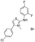 4-(4-CHLOROPHENYL)-2-(2,4-DIFLUOROANILINO)-3-METHYL-1,3-THIAZOL-3-IUM BROMIDE Struktur