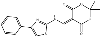 2,2-DIMETHYL-5-(((4-PHENYL(2,5-THIAZOLYL))AMINO)METHYLENE)-1,3-DIOXANE-4,6-DIONE Struktur